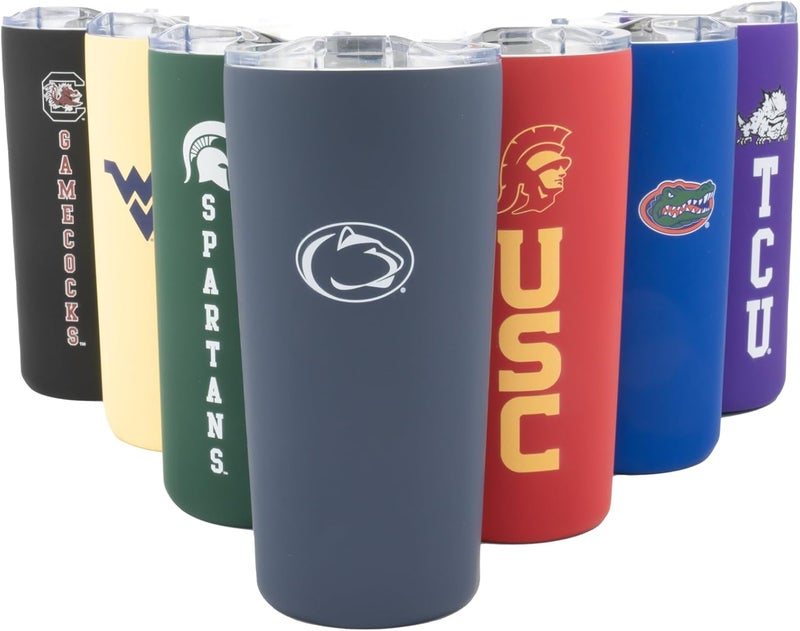 Decorvo Officially Licensed Collegiate Stainless Steel Tumbler - Double Walled Insulated Travel Tumbler with Slide Lid - 18 oz (Penn St Logo - Navy) - Image 1